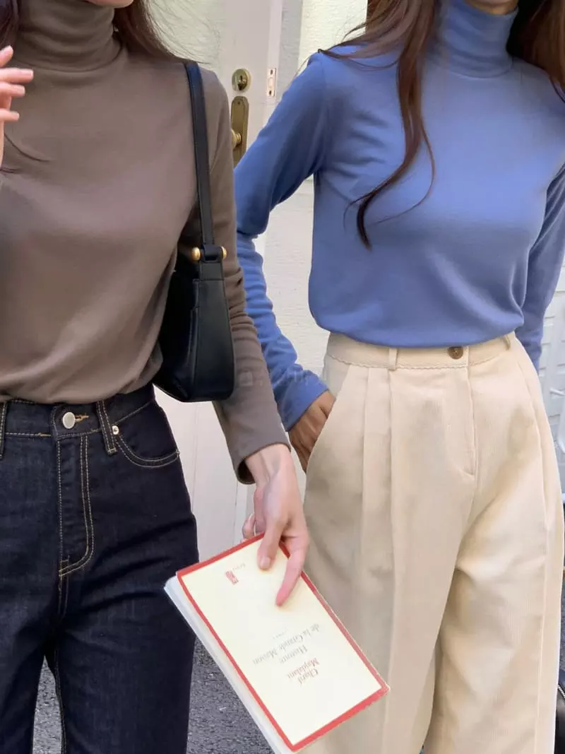 Libre - Korean Women Fashion - #momslook - Day Fleece Turtleneck Tee - 8