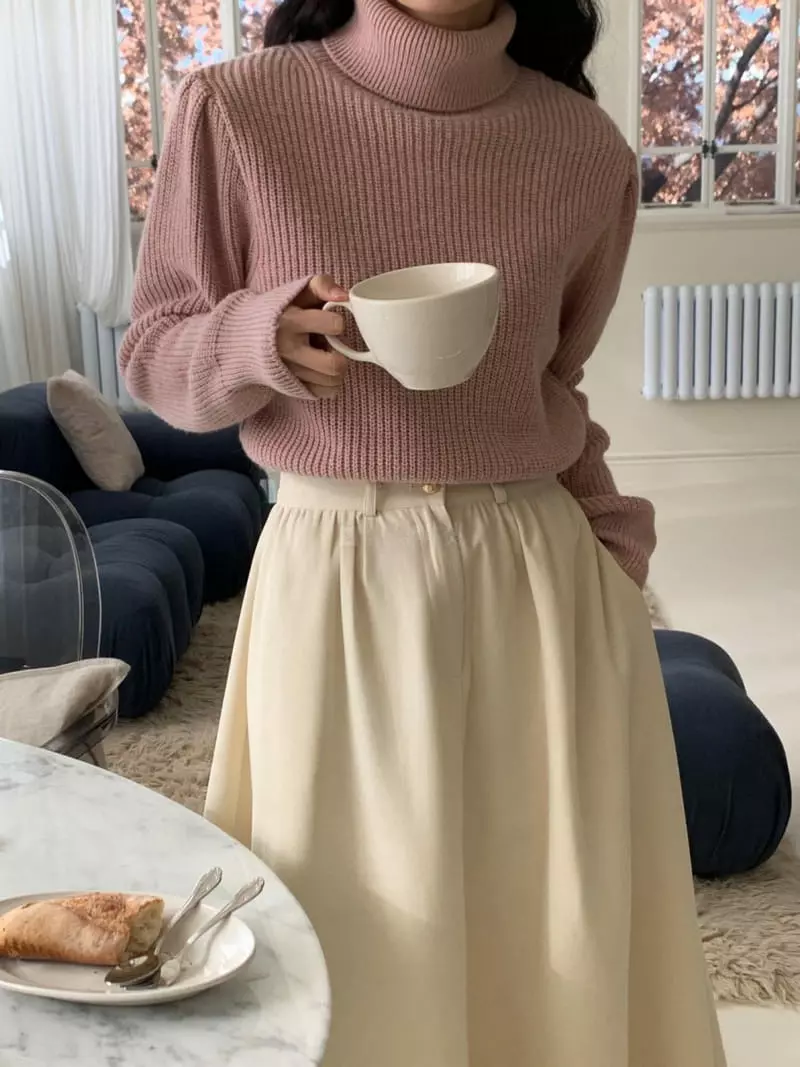 Libre - Korean Women Fashion - #womensfashion - Puff Turtlenck Knit Tee - 2