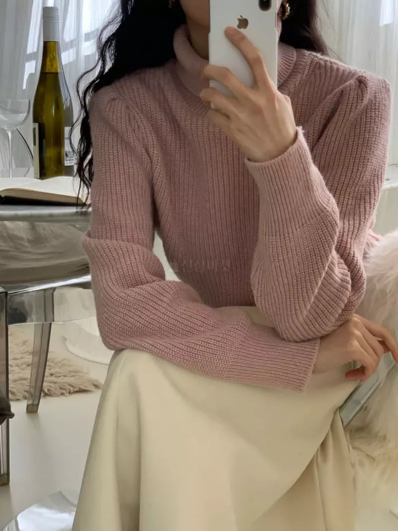 Libre - Korean Women Fashion - #momslook - Puff Turtlenck Knit Tee - 4