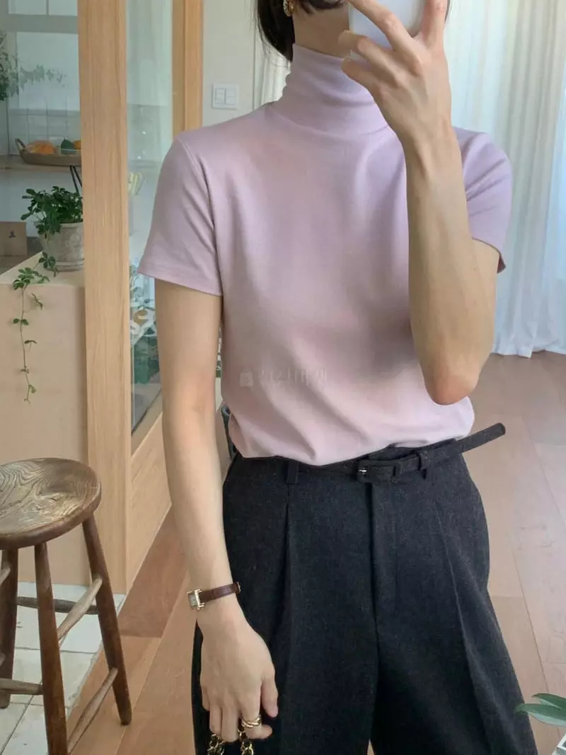 Libre - Korean Women Fashion - #womensfashion - Madeline Turtleneck Tee - 9
