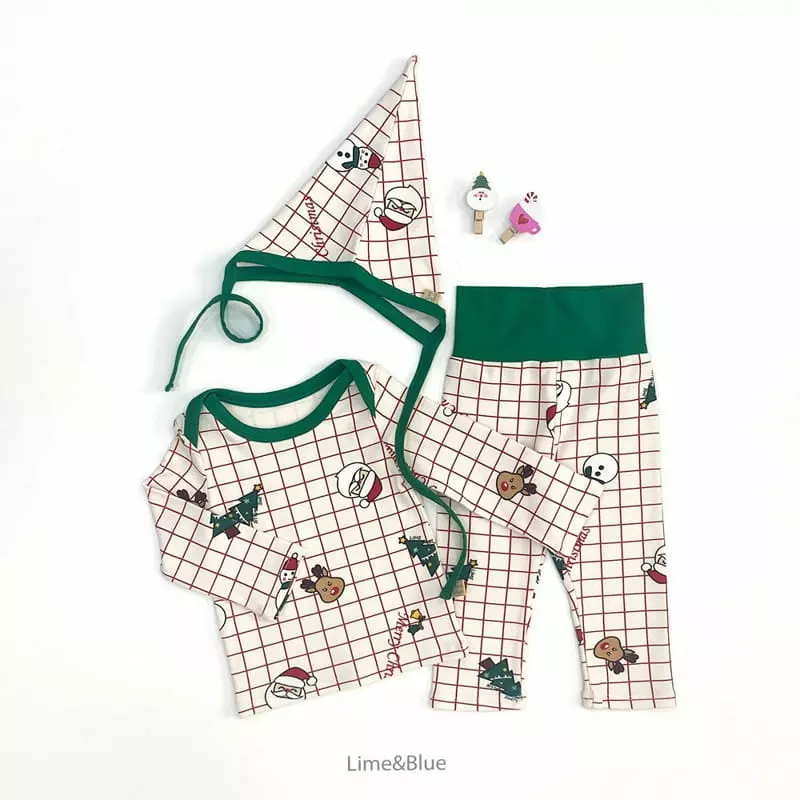 Lime & Blue - Korean Baby Fashion - #babylifestyle - Merry Christmas Bodysuit with Hat - 7