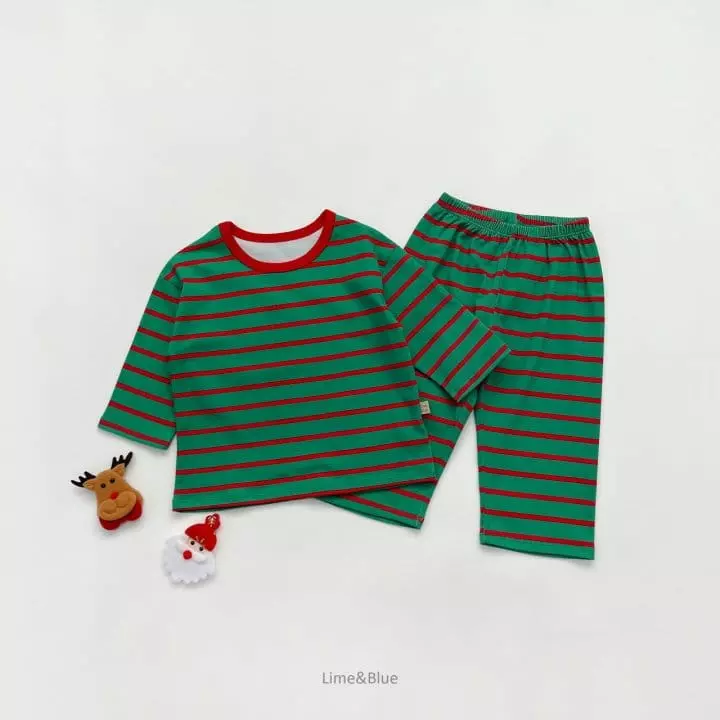 Lime & Blue - Korean Children Fashion - #Kfashion4kids - Christmas Stripes Easywear - 5