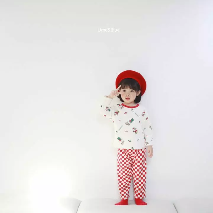 Lime & Blue - Korean Children Fashion - #childrensboutique - Check Christmas Easywear - 12