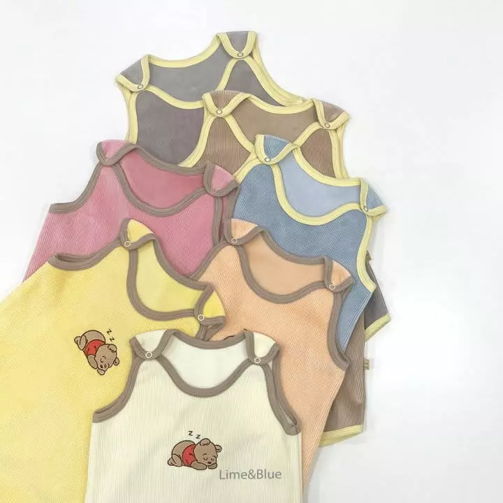 Lime & Blue - Korean Children Fashion - #kidzfashiontrend - Col Col Veloure Sleep Vest - 3