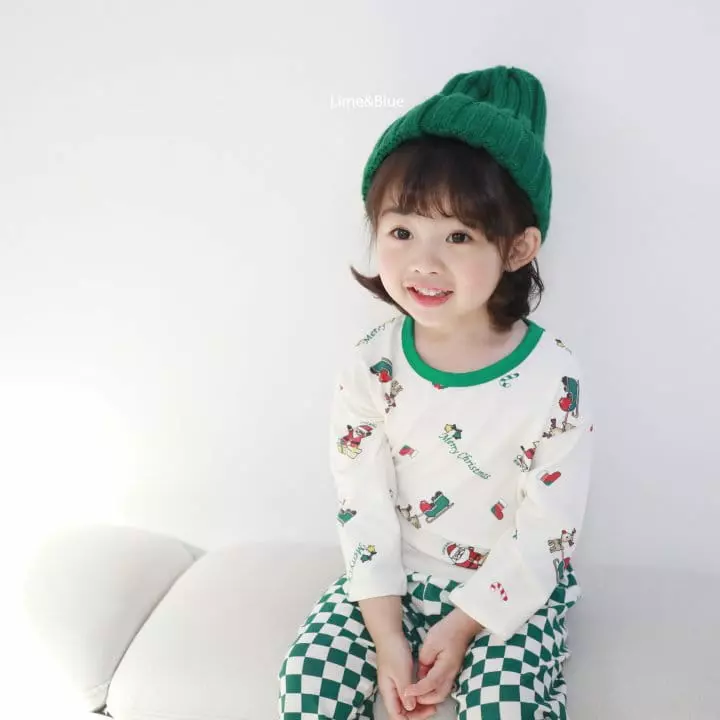 Lime & Blue - Korean Children Fashion - #kidzfashiontrend - Check Christmas Easywear - 2