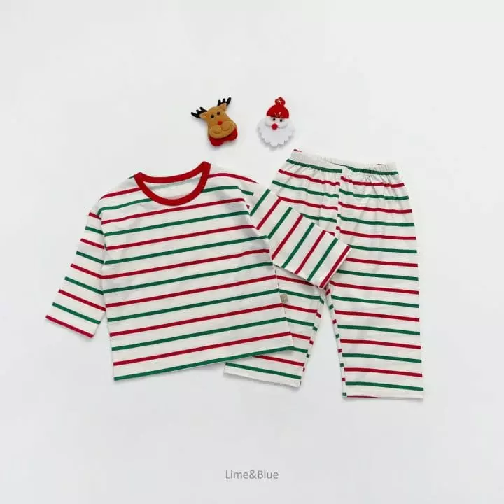 Lime & Blue - Korean Children Fashion - #littlefashionista - Christmas Stripes Easywear - 6