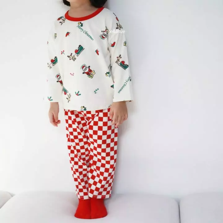 Lime & Blue - Korean Children Fashion - #Kfashion4kids - Check Christmas Easywear - 4