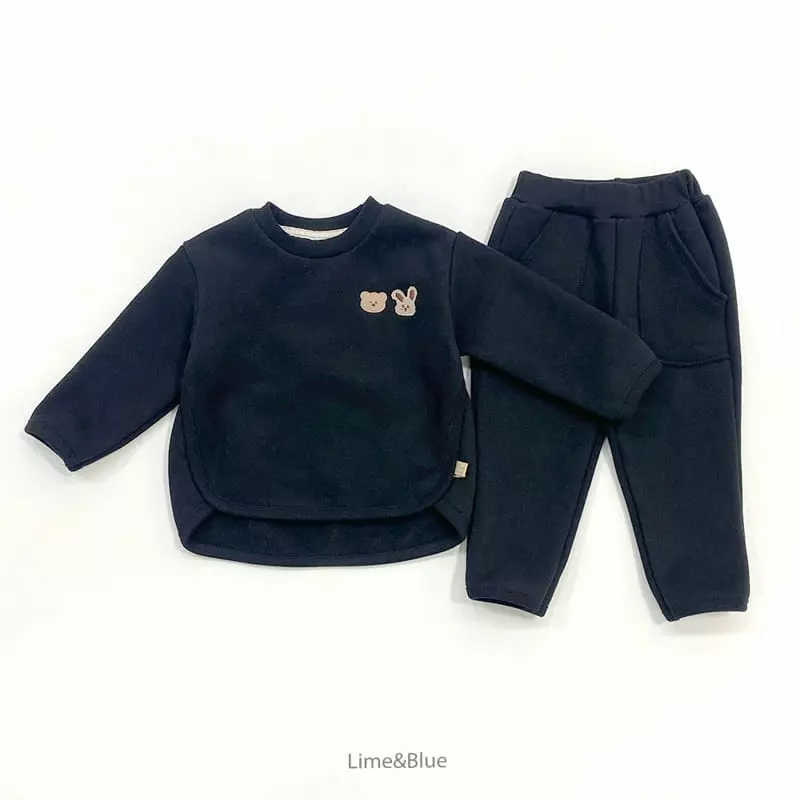 Lime & Blue - Korean Children Fashion - #magicofchildhood - Lime Friends Top Bottom Set - 10