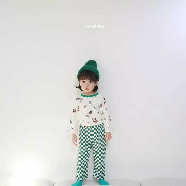 Lime & Blue - Korean Children Fashion - #magicofchildhood - Check Christmas Easywear - 5