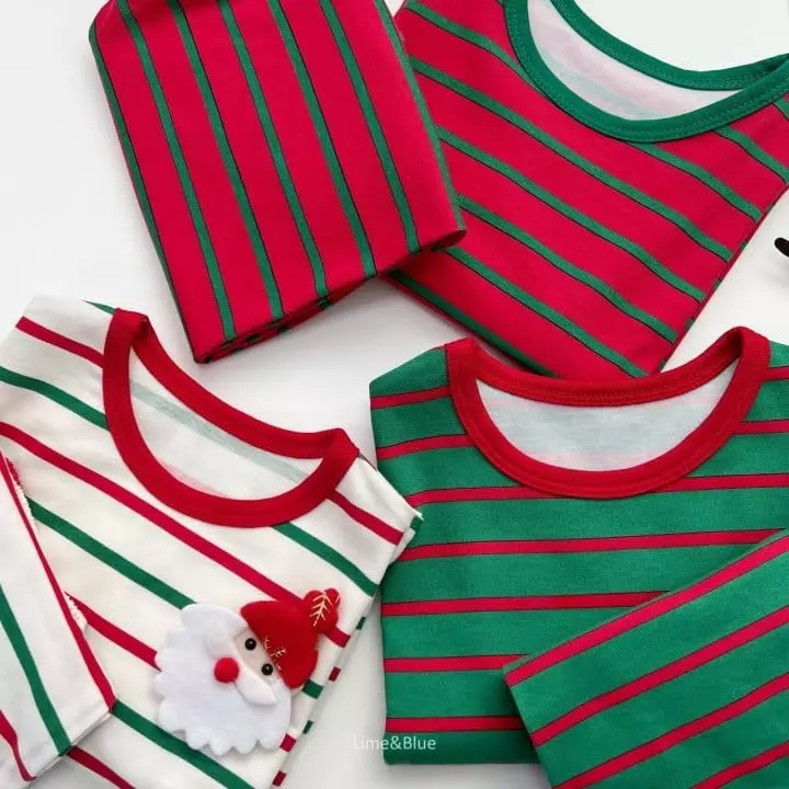 Lime & Blue - Korean Children Fashion - #minifashionista - Christmas Stripes Easywear - 8