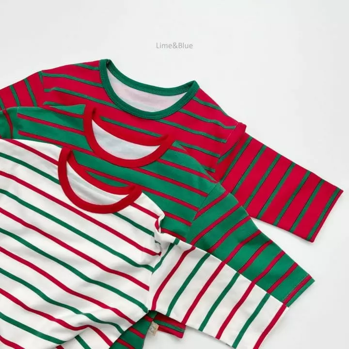 Lime & Blue - Korean Children Fashion - #prettylittlegirls - Christmas Stripes Easywear - 9