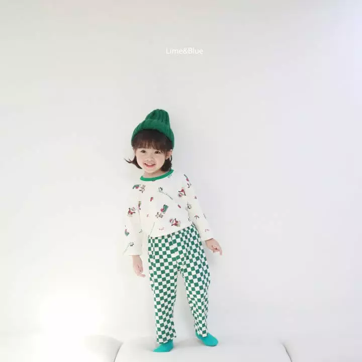 Lime & Blue - Korean Children Fashion - #prettylittlegirls - Check Christmas Easywear - 7