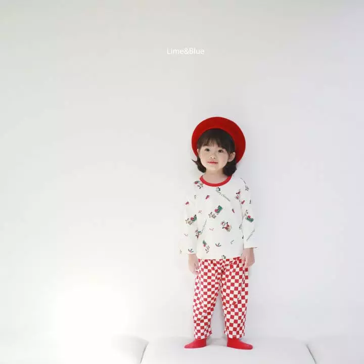 Lime & Blue - Korean Children Fashion - #stylishchildhood - Check Christmas Easywear - 10