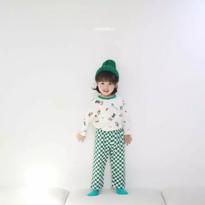 Lime & Blue - Korean Children Fashion - #todddlerfashion - Check Christmas Easywear - 8