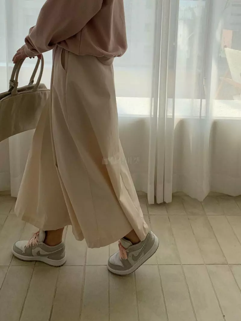 Logon - Korean Women Fashion - #momslook - Winkle Cotton Skirt - 10