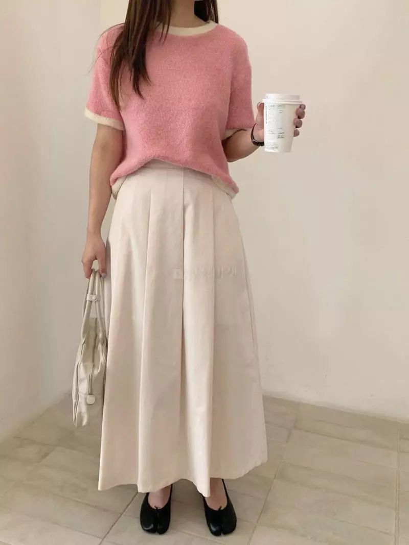 Logon - Korean Women Fashion - #momslook - Cotton Candy Knit Tee - 2