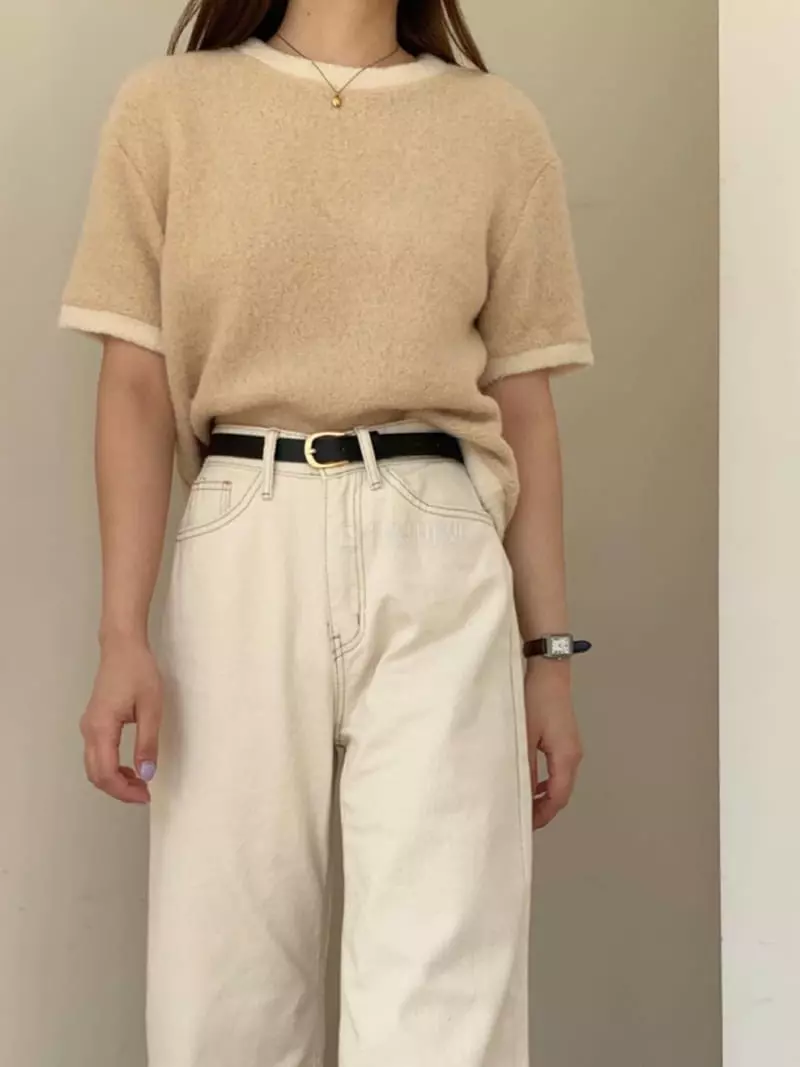 Logon - Korean Women Fashion - #momslook - Cotton Candy Knit Tee - 9