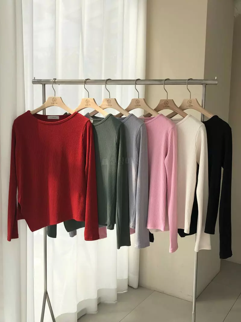 Logon - Korean Women Fashion - #momslook - Rib Sasun Knit Tee - 7