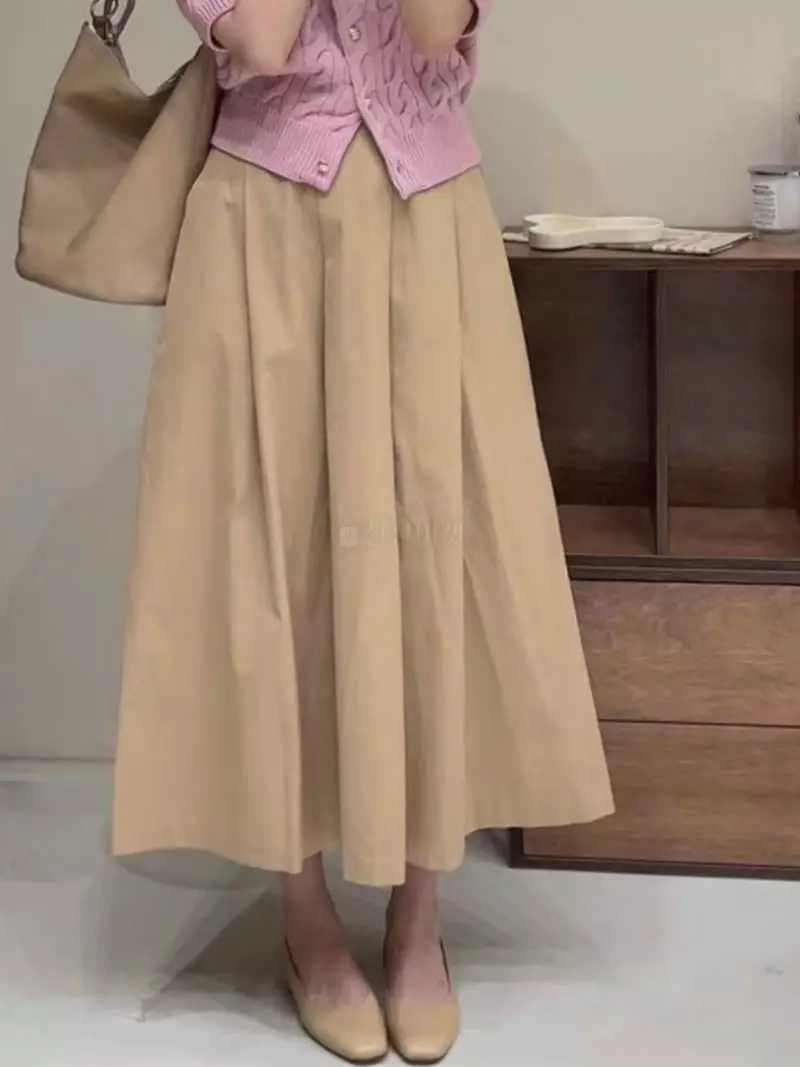Logon - Korean Women Fashion - #womensfashion - Winkle Cotton Skirt - 3
