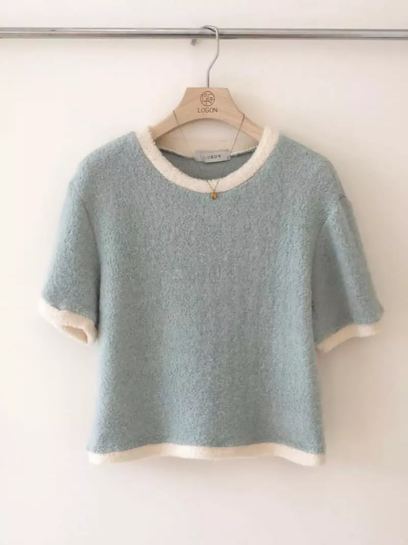 Logon - Korean Women Fashion - #womensfashion - Cotton Candy Knit Tee - 11