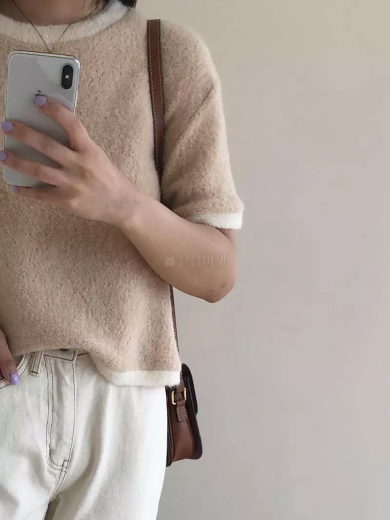 Logon - Korean Women Fashion - #womensfashion - Cotton Candy Knit Tee - 7