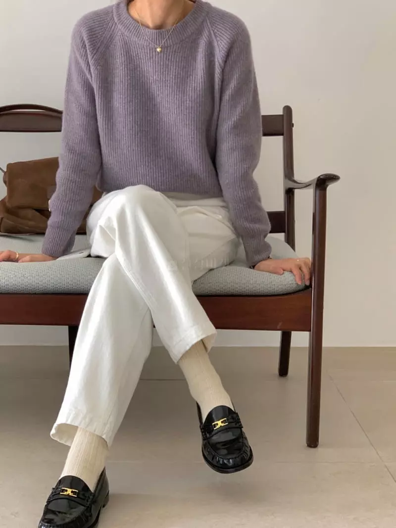 Loringrei - Korean Women Fashion - #momslook - R Knit Tee - 12