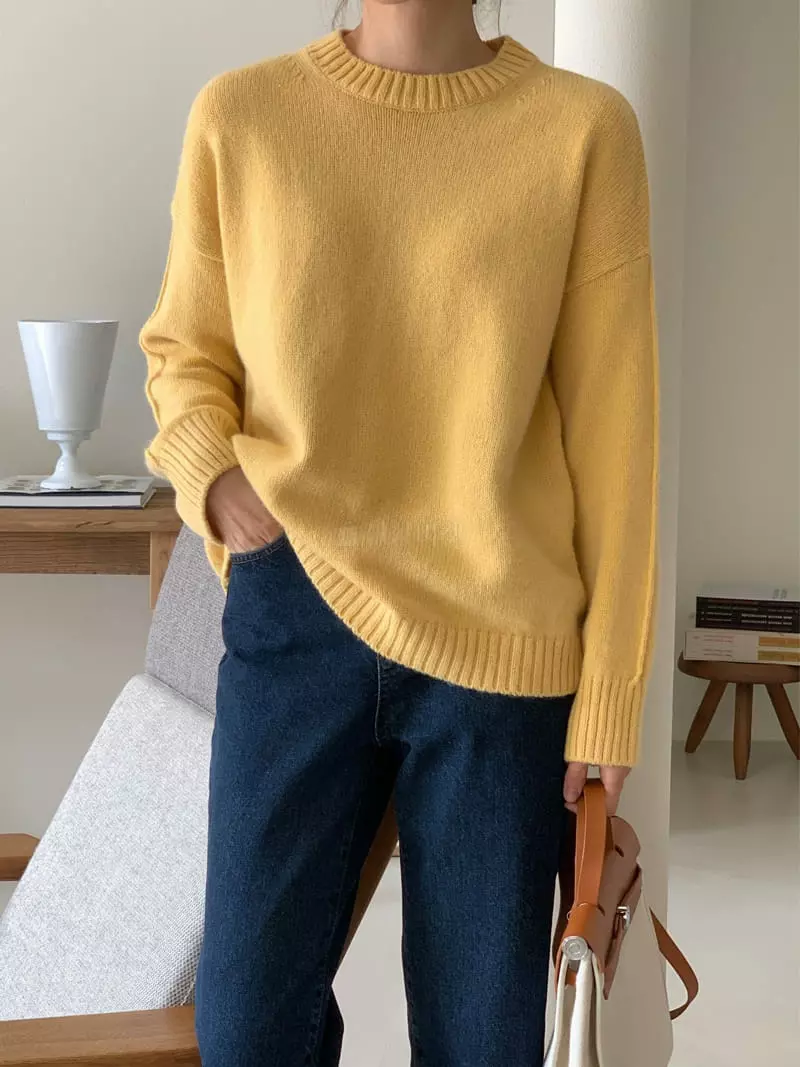 Loringrei - Korean Women Fashion - #momslook - Ford R Knit Tee - 2