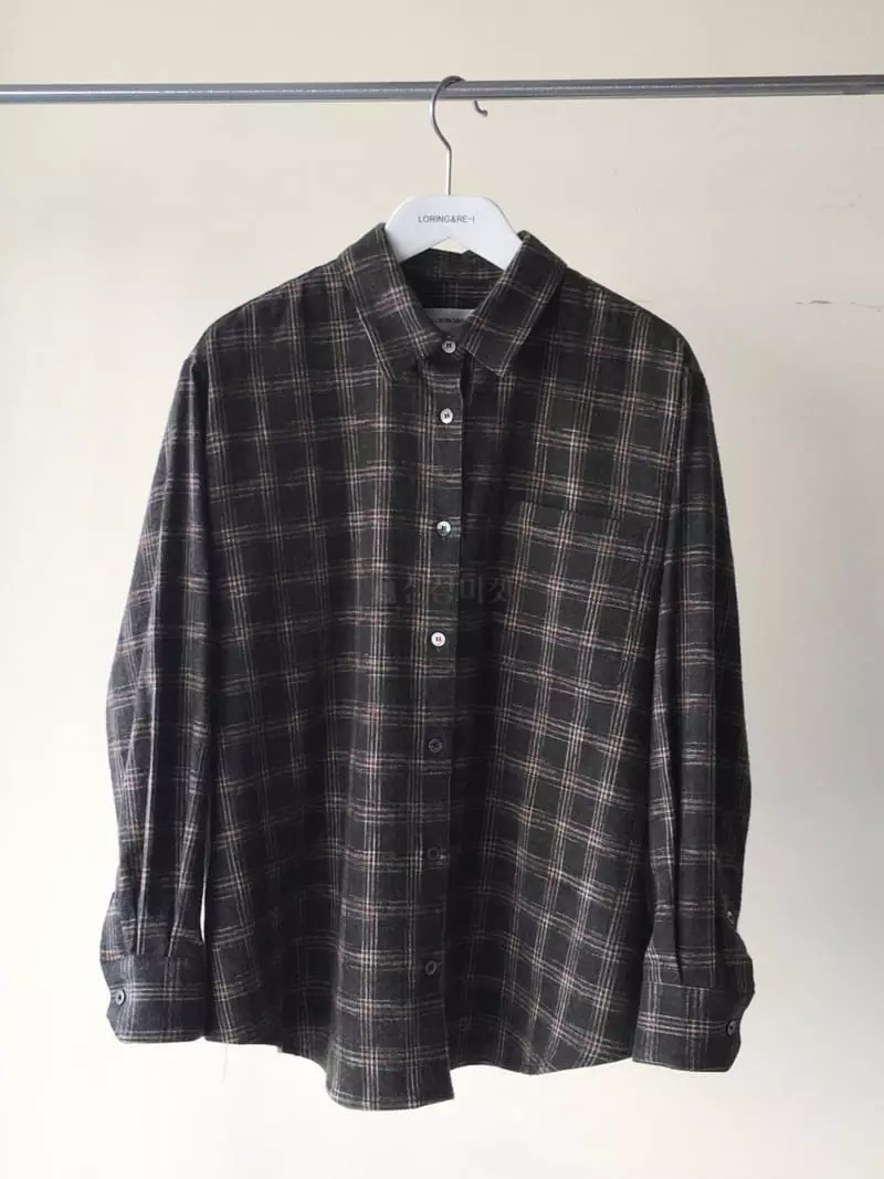 Loringrei - Korean Women Fashion - #momslook - Land Check shirt - 5