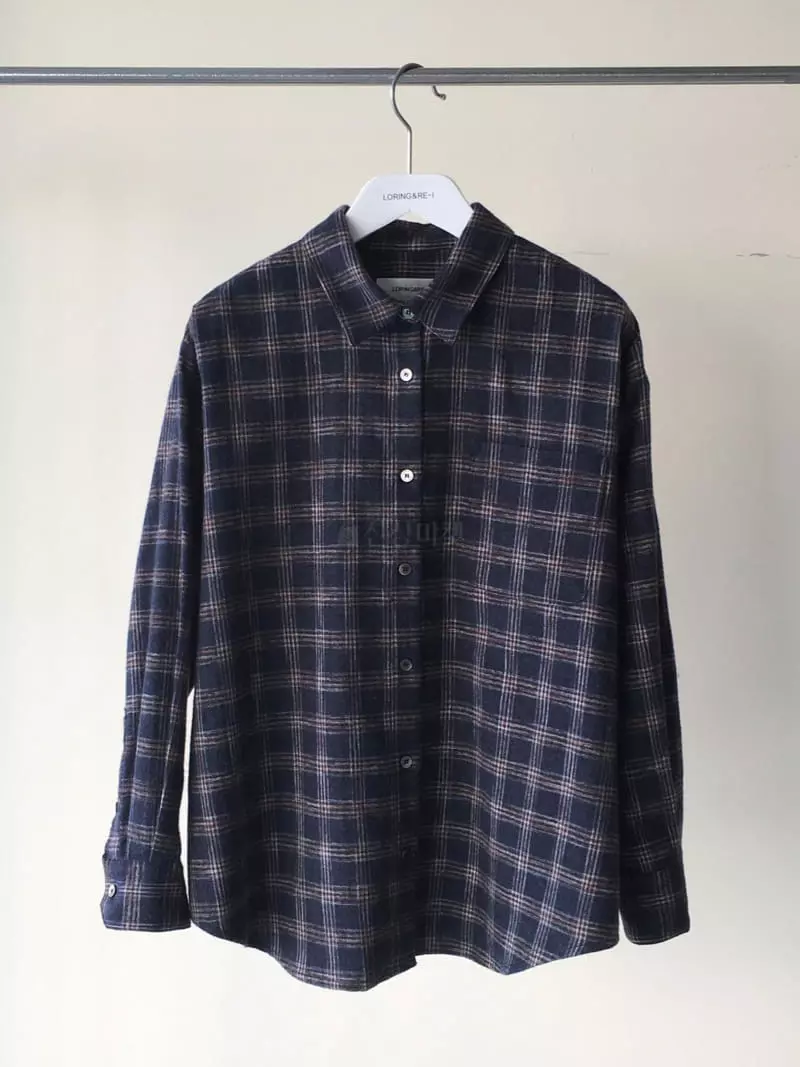 Loringrei - Korean Women Fashion - #momslook - Land Check shirt - 4