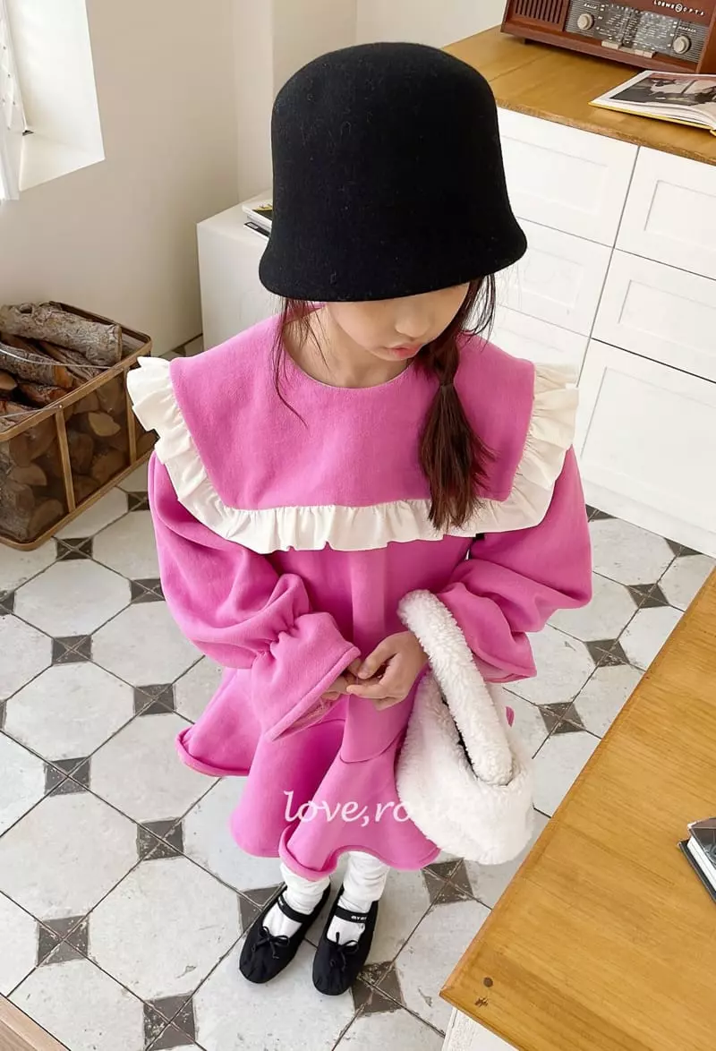 Love Rosie - Korean Children Fashion - #childofig - Sailor Frill Collar Fleece Whole One-piece - 5