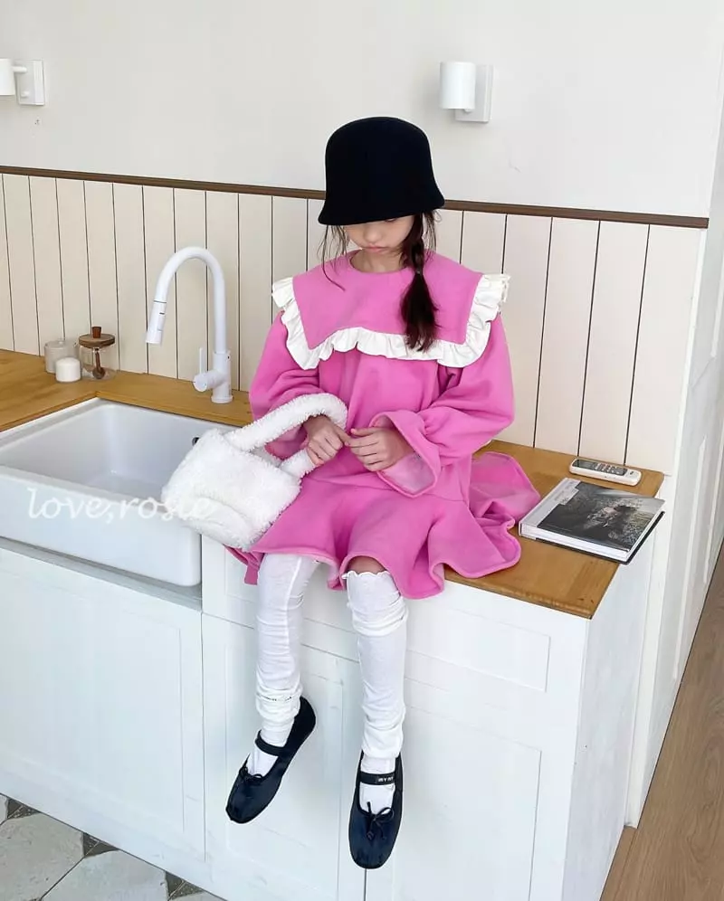 Love Rosie - Korean Children Fashion - #childofig - Sailor Frill Collar Fleece Whole One-piece - 6
