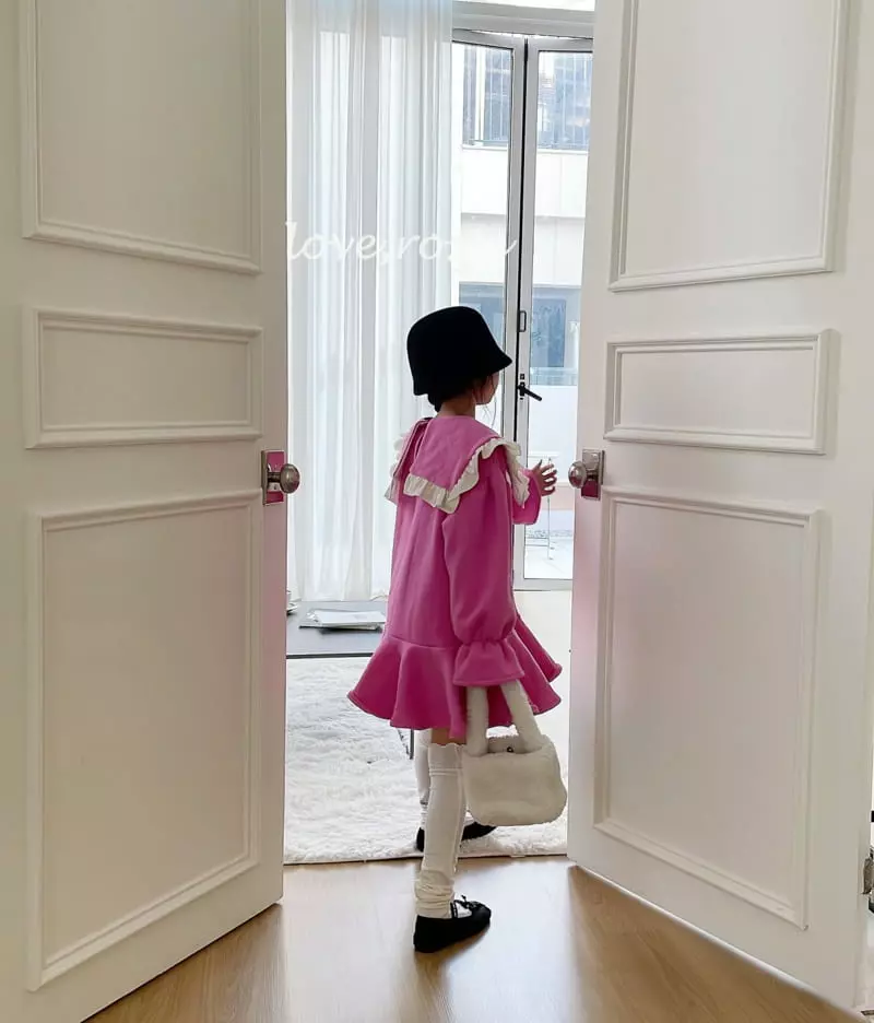 Love Rosie - Korean Children Fashion - #childrensboutique - Sailor Frill Collar Fleece Whole One-piece - 7