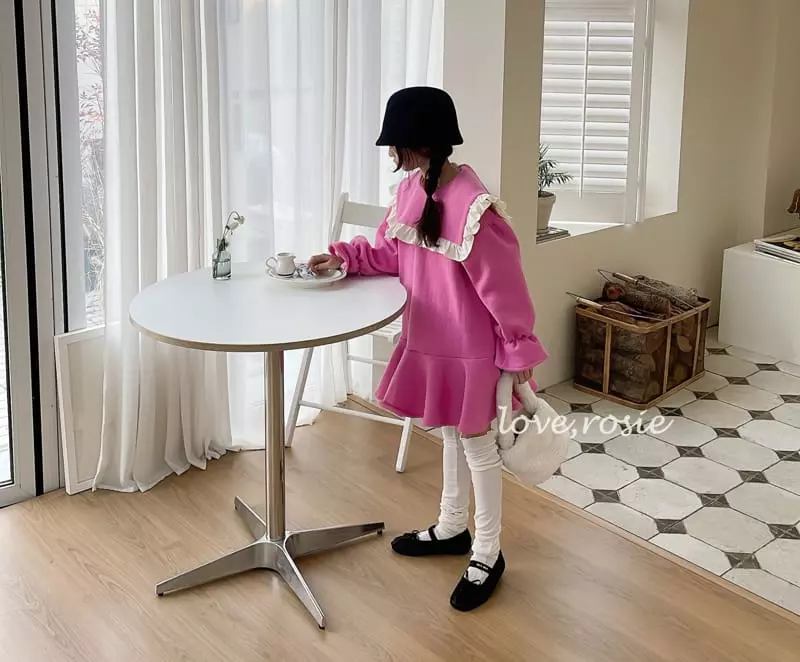 Love Rosie - Korean Children Fashion - #fashionkids - Sailor Frill Collar Fleece Whole One-piece - 10
