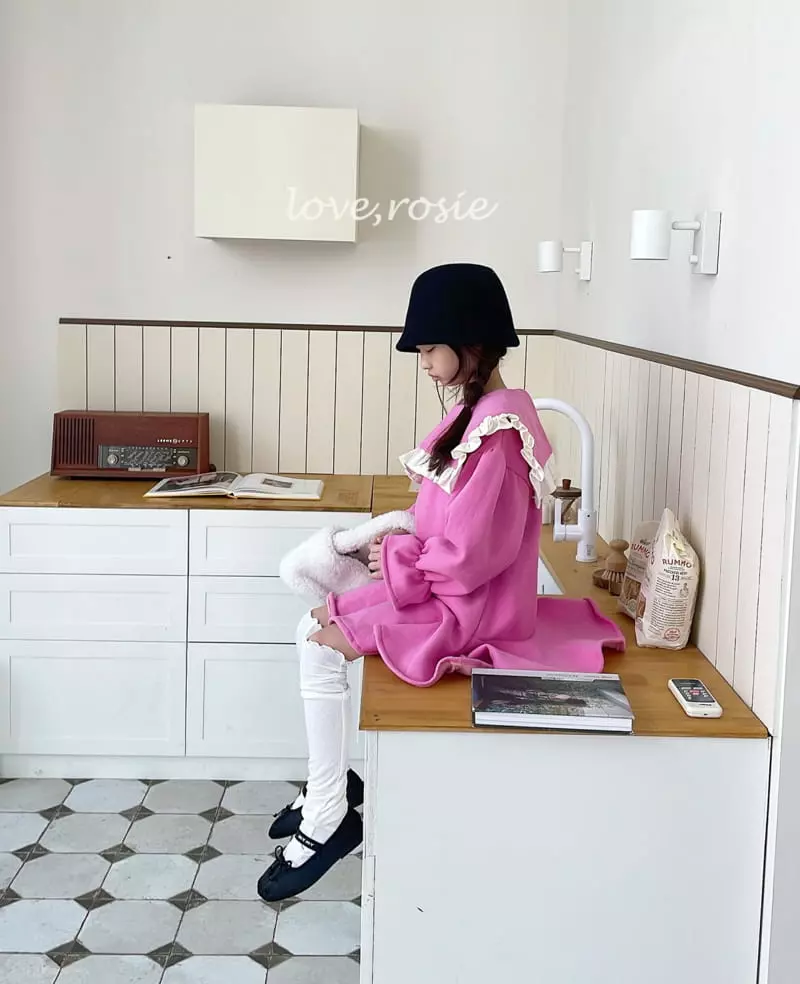 Love Rosie - Korean Children Fashion - #magicofchildhood - Sailor Frill Collar Fleece Whole One-piece - 2