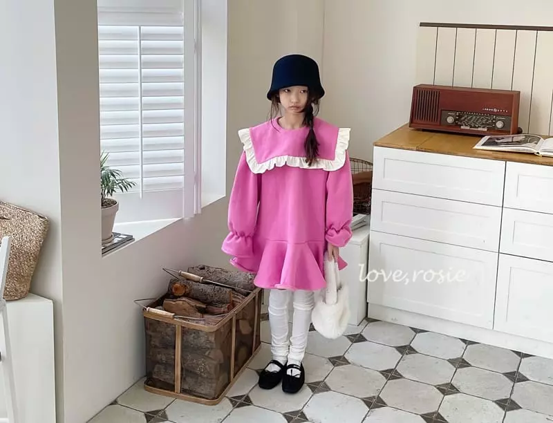 Love Rosie - Korean Children Fashion - #minifashionista - Sailor Frill Collar Fleece Whole One-piece - 3
