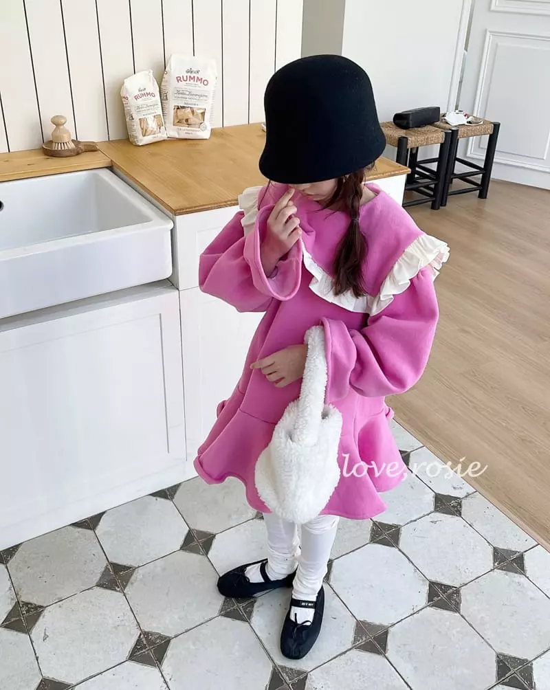 Love Rosie - Korean Children Fashion - #minifashionista - Sailor Frill Collar Fleece Whole One-piece - 4