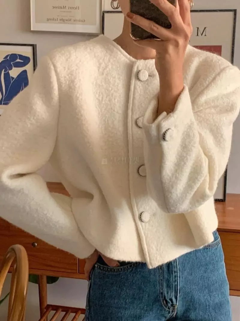 Lovemoment - Korean Women Fashion - #momslook - Terry Crop Jacket - 9