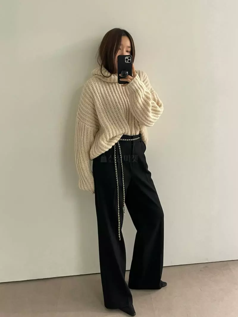 Lowburn - Korean Women Fashion - #momslook - Nijou Alpaca Knit Tee