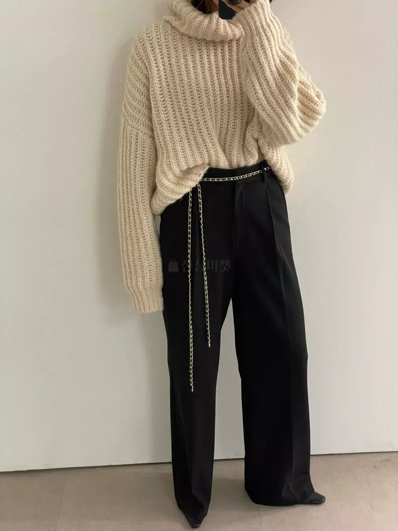 Lowburn - Korean Women Fashion - #momslook - Nijou Alpaca Knit Tee - 3