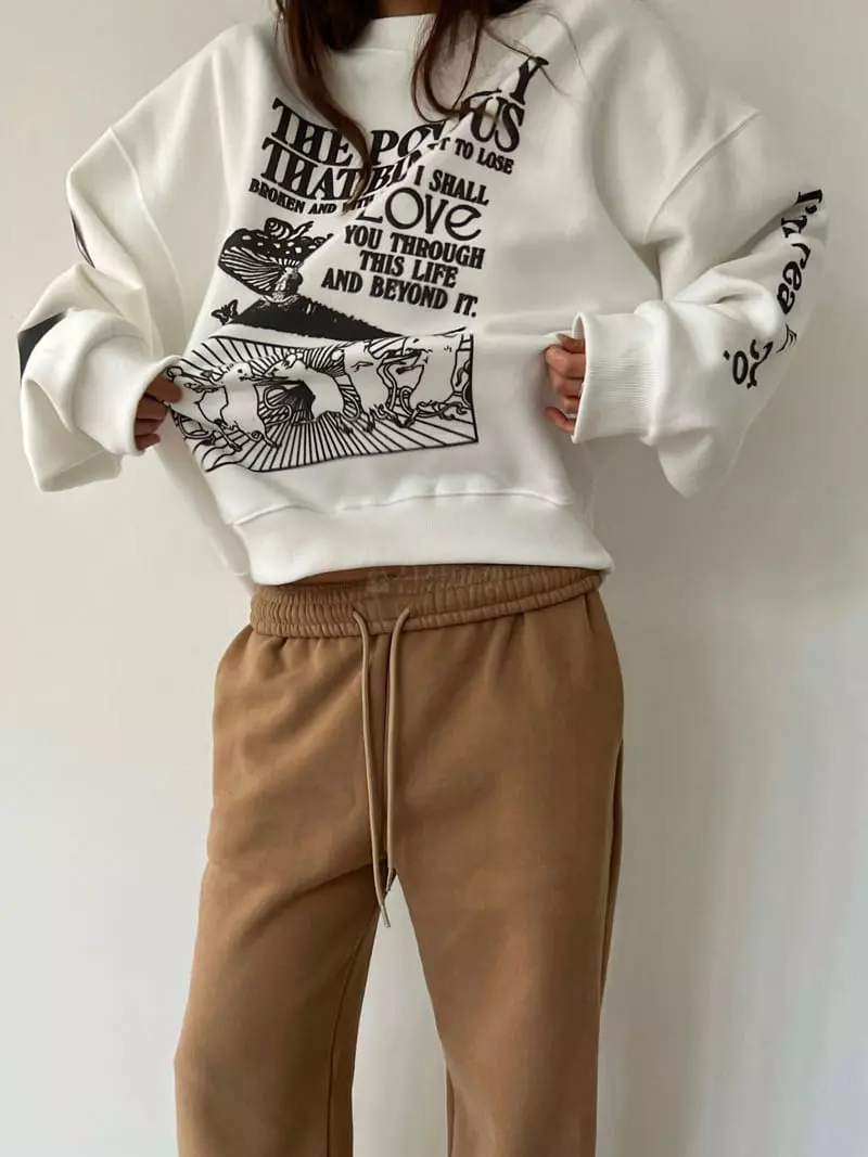 Lowburn - Korean Women Fashion - #momslook - Coca Fleece Sweatshirt - 5