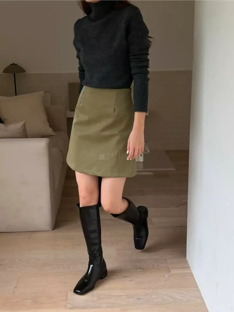 Lowell - Korean Women Fashion - #momslook - Leather Mini Skirt