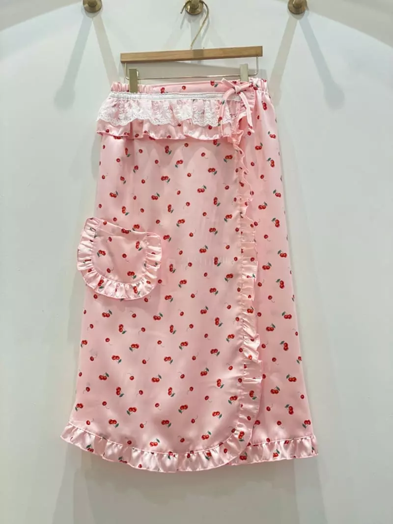 Lunaluz - Korean Women Fashion - #momslook - Glagi Cherry Wrap Gawn - 2