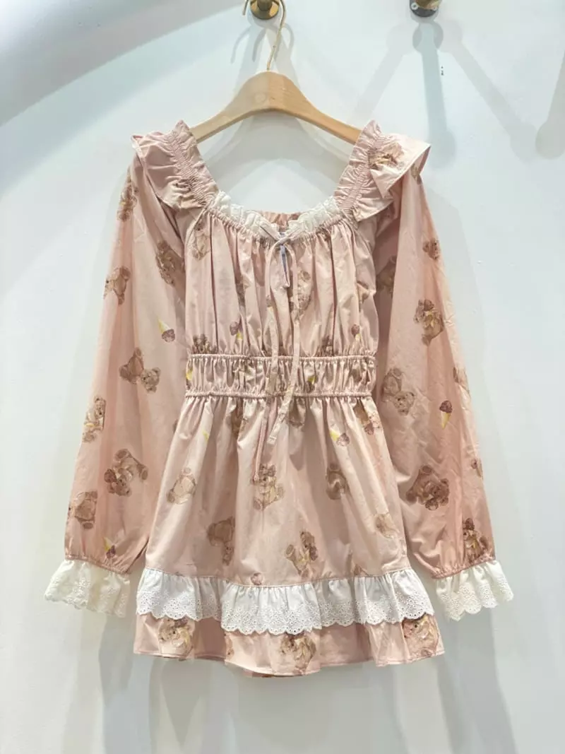 Lunaluz - Korean Women Fashion - #restrostyle - Jellato Bear Two Piece - 2