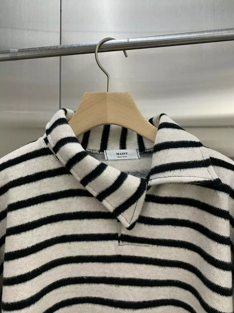 Maint - Korean Women Fashion - #momslook - Fleece Stripes Tee - 11