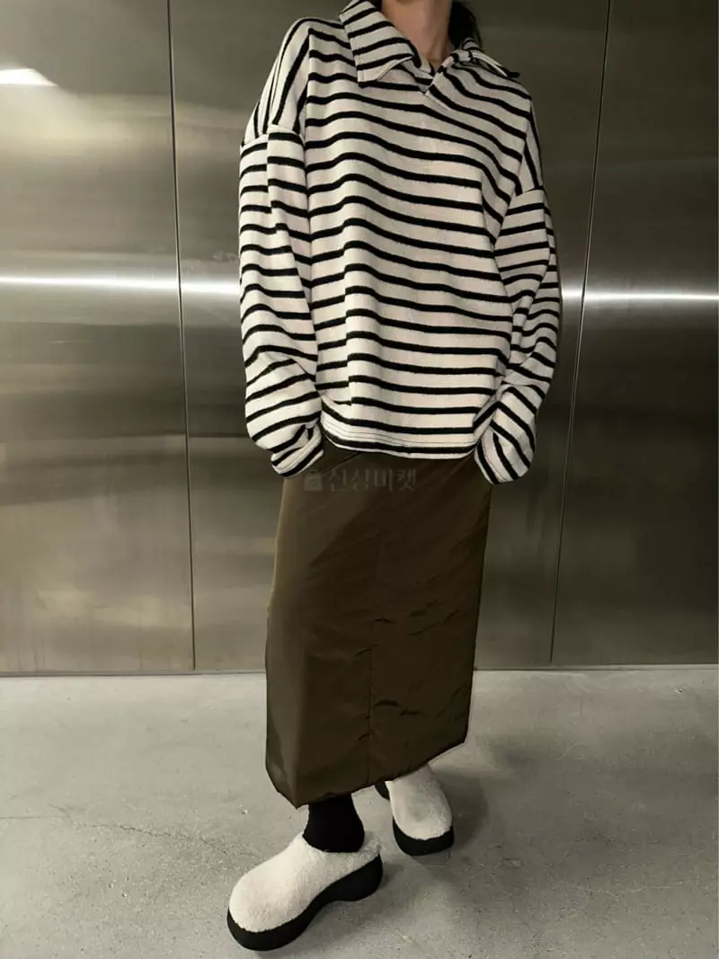 Maint - Korean Women Fashion - #momslook - Fleece Stripes Tee - 5