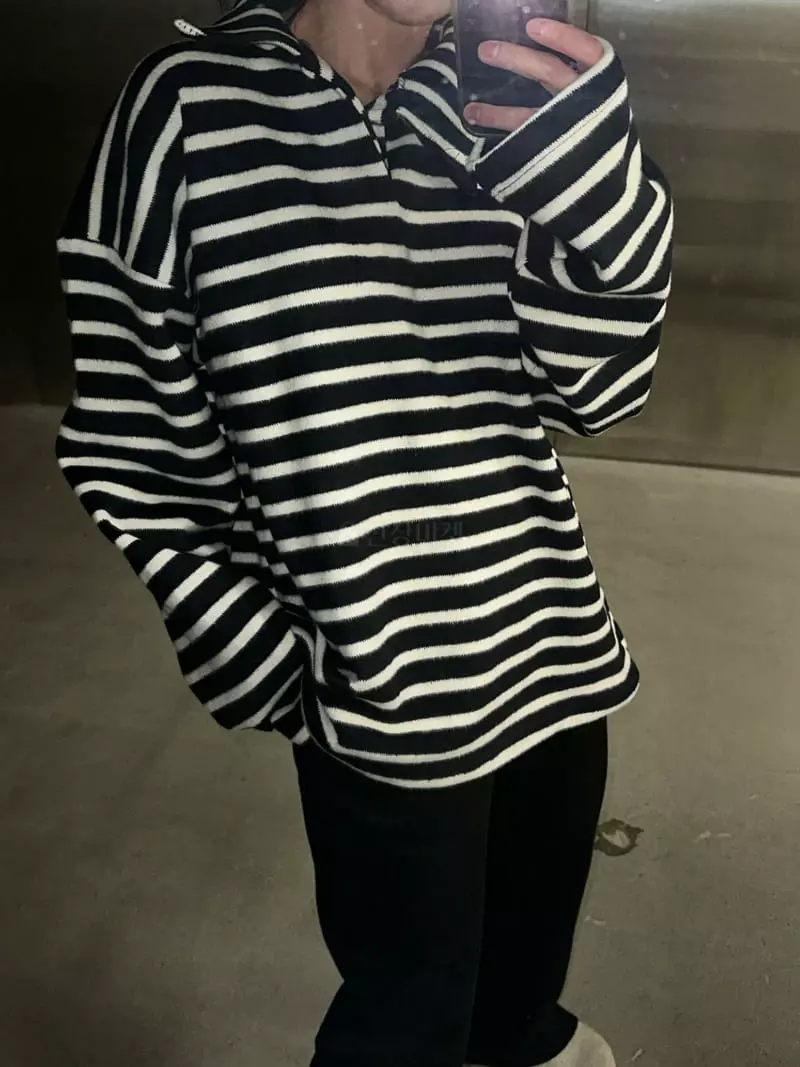 Maint - Korean Women Fashion - #momslook - Fleece Stripes Tee - 9
