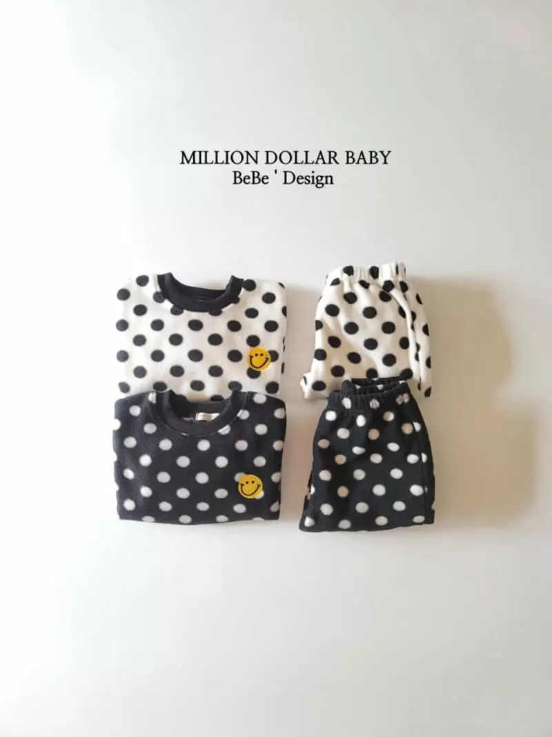 Million Dollar Baby - Korean Children Fashion - #Kfashion4kids - Dot Fleece Bebe Set - 2