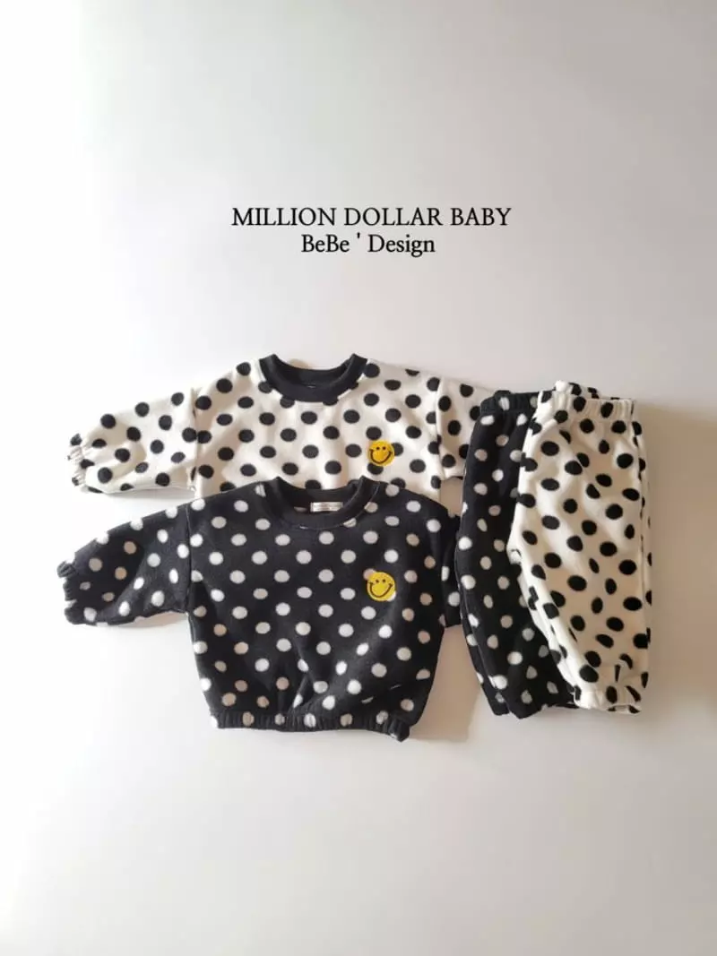 Million Dollar Baby - Korean Children Fashion - #kidzfashiontrend - Dot Fleece Bebe Set