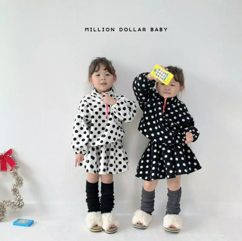 Million Dollar Baby - Korean Children Fashion - #Kfashion4kids - Dot Fleece Banding Skirt - 4