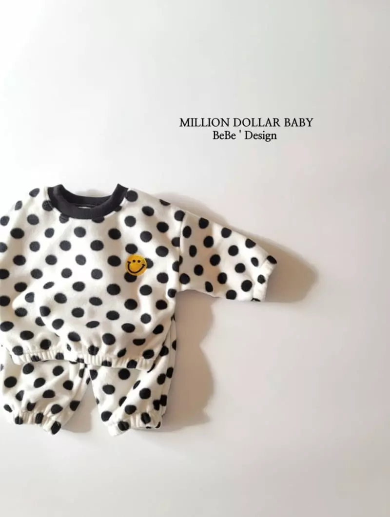 Million Dollar Baby - Korean Children Fashion - #minifashionista - Dot Fleece Bebe Set - 5